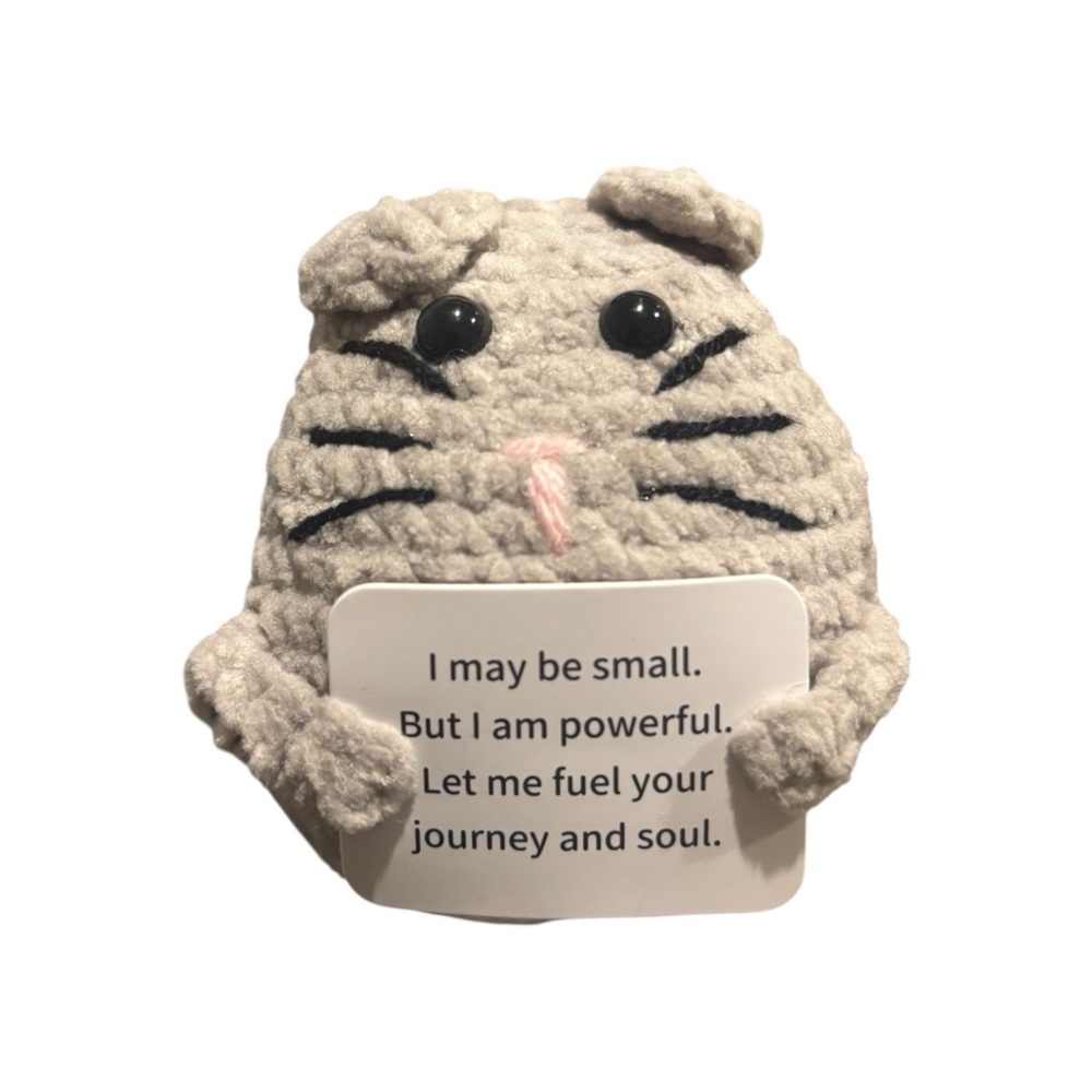 AB INKS Handmade Crocheted Animal with Inspirational Message